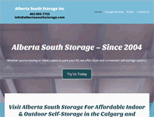 Tablet Screenshot of albertasouthstorage.com